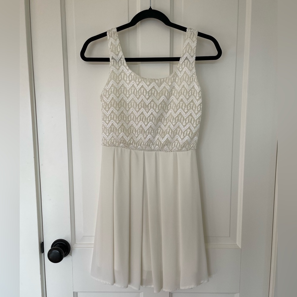 Lette White Lace Top Dress